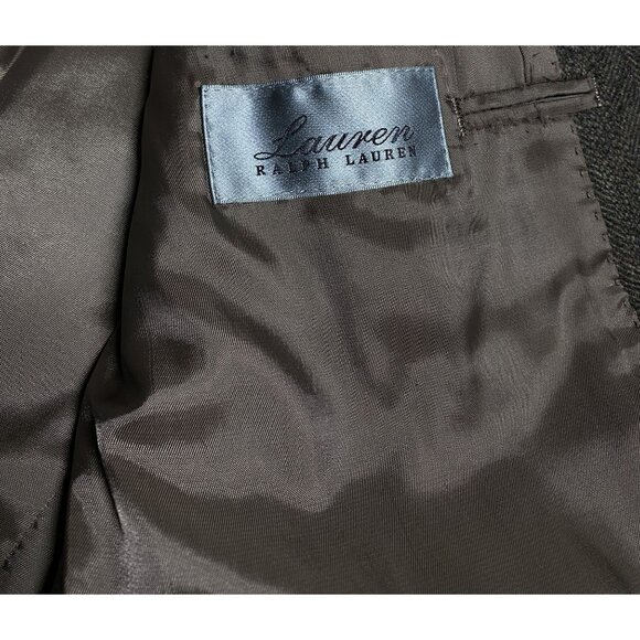 Lauren Ralph Lauren Silver Label Mens Herringbone Blazer Tweed Wool Jacket 41R - Picture 5 of 12